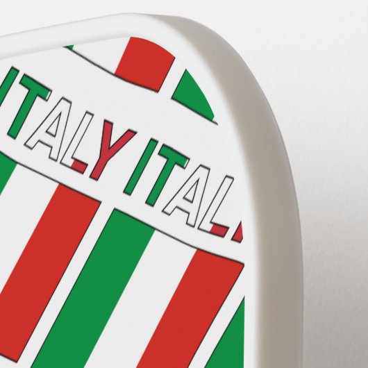 Italië en de Italiaanse vlag met Jouw naam Pickleball Paddle (Links Detail)