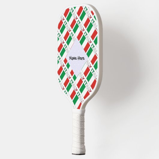 Italië en de Italiaanse vlag met Jouw naam Pickleball Paddle (Links)