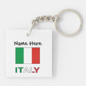 Italië en de Italiaanse vlag met Jouw naam Sleutelhanger (Achterkant)