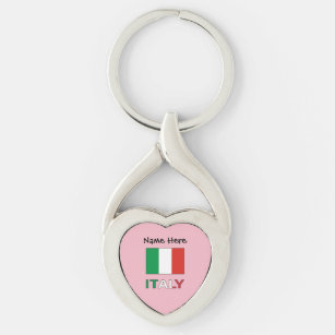 Italië en de Italiaanse vlag met Jouw naam Sleutelhanger