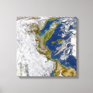 Italië en het Adriatische Zee. Canvas Afdruk