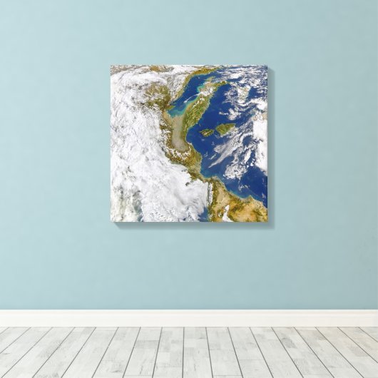 Italië en het Adriatische Zee. Canvas Afdruk (Insitu (Houten vloer))