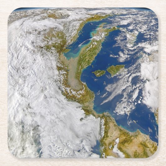 Italië en het Adriatische Zee. Kartonnen Onderzetters (Voorkant)