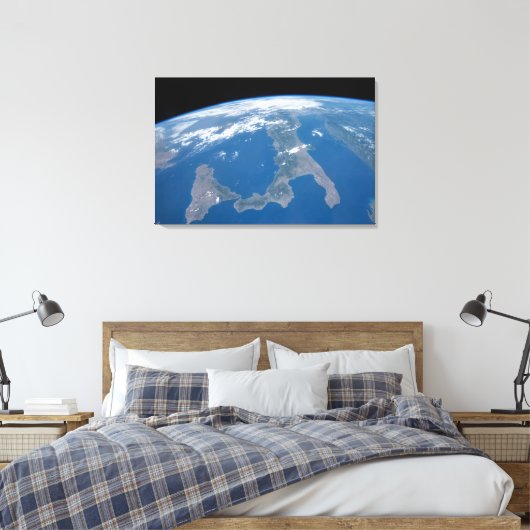 Italië en het eiland Sicilië. Canvas Afdruk (Insitu (Slaapkamer))