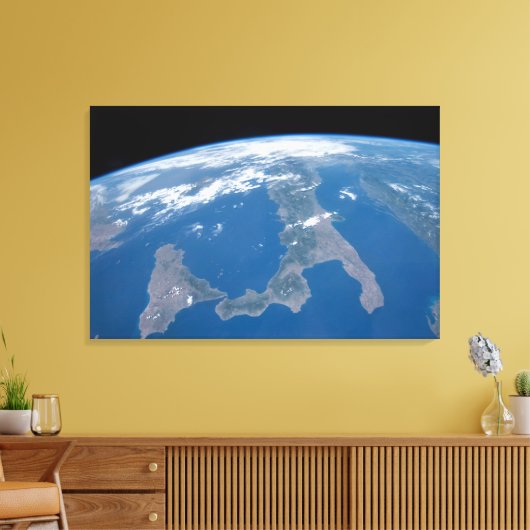Italië en het eiland Sicilië. Canvas Afdruk (Insitu (Woonkamer))