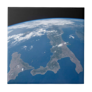 Italië en het eiland Sicilië. Tegeltje