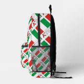 Italië en Italiaanse vlag betegelde groene persona Bedrukte Rugzak (Rechts)