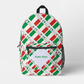 Italië en Italiaanse vlag betegelde groene persona Bedrukte Rugzak (Voorkant)