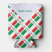 Italië en Italiaanse vlag betegelde groene persona Blikjeskoeler (Voorkant)