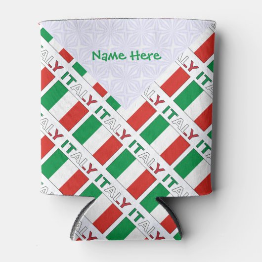 Italië en Italiaanse vlag betegelde groene persona Blikjeskoeler (Voorkant)