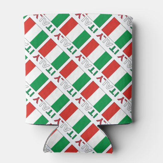 Italië en Italiaanse vlag betegelde groene persona Blikjeskoeler (Achterkant)