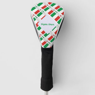 Italië en Italiaanse vlag betegelde groene persona Golfheadcover