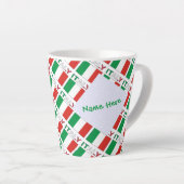 Italië en Italiaanse vlag betegelde groene persona Latte Mok (Rechterhoek)
