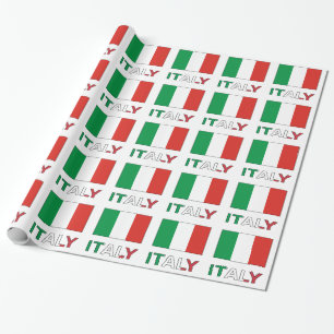 Italië en Italiaanse vlag getegeld Cadeaupapier