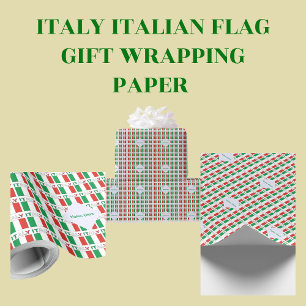 Italië en Italiaanse vlag getegeld groene personal Cadeaupapier
