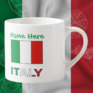 Italië en Italiaanse vlag Groen gepersonaliseerd Espresso Kop