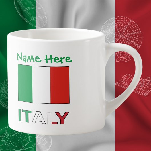 Italië en Italiaanse vlag Groen gepersonaliseerd Espresso Kop