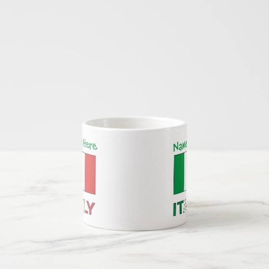 Italië en Italiaanse vlag Groen gepersonaliseerd Espresso Kop (Voorkant)