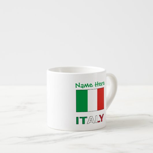Italië en Italiaanse vlag Groen gepersonaliseerd Espresso Kop (Voorkant rechts)