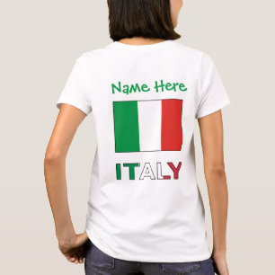 Italië en Italiaanse Vlag Groen Personalisatie Vro T-shirt