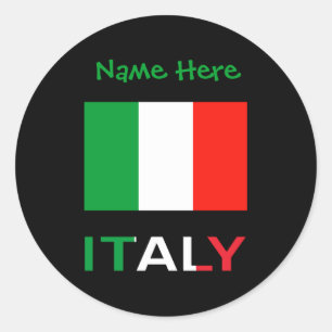 Italië en Italiaanse vlag groene personalisatie he Ronde Sticker