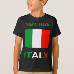 Italië en Italiaanse vlag groene personalisatie he T-shirt