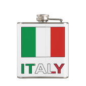Italië en Italiaanse vlag Groene Personalisatie Heupfles (Achterkant)