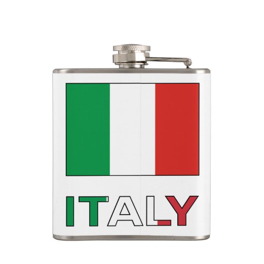 Italië en Italiaanse vlag Groene Personalisatie Heupfles (Achterkant)