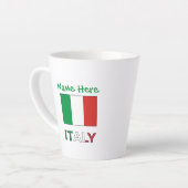 Italië en Italiaanse vlag Groene Personalisatie Latte Mok (Linkerhoek)
