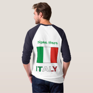 Italië en Italiaanse vlag Groene Personalisatie Ma T-shirt