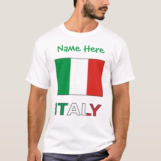 Italië en Italiaanse vlag Groene Personalisatie Ma T-shirt (Voorkant)