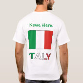 Italië en Italiaanse vlag Groene Personalisatie Ma T-shirt (Achterkant)