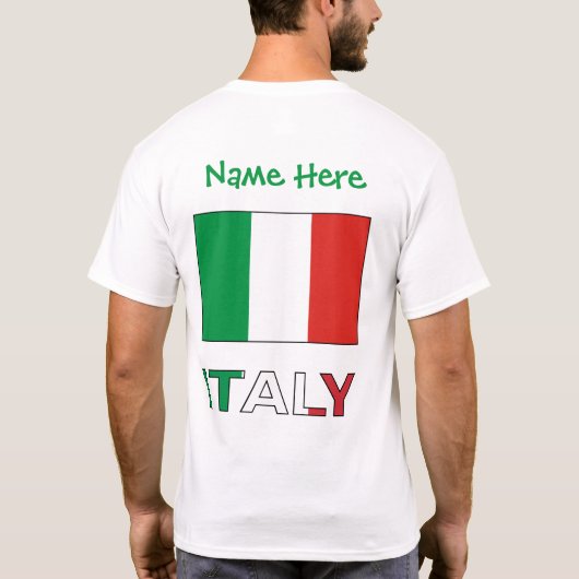 Italië en Italiaanse vlag Groene Personalisatie Ma T-shirt (Achterkant)