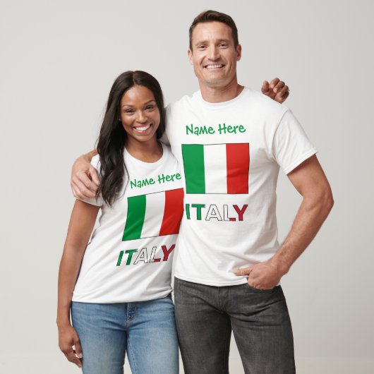 Italië en Italiaanse vlag Groene Personalisatie Ma T-shirt (Unisex)