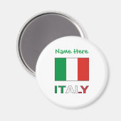 Italië en Italiaanse vlag Groene Personalisatie Magneet (Voorkant / Achterkant)