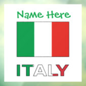 Italië en Italiaanse vlag Groene Personalisatie Raamsticker (Vel 3)