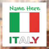 Italië en Italiaanse vlag Groene Personalisatie Raamsticker (Vel 2)
