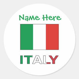 Italië en Italiaanse vlag Groene Personalisatie Ronde Sticker