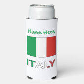 Italië en Italiaanse vlag Groene Personalisatie Seltzer Blikjeskoeler (Seltzer Achterkant)