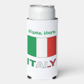 Italië en Italiaanse vlag Groene Personalisatie Seltzer Blikjeskoeler (Seltzer Voorkant)