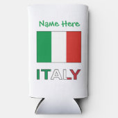 Italië en Italiaanse vlag Groene Personalisatie Seltzer Blikjeskoeler (Voorkant)