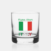 Italië en Italiaanse vlag Groene Personalisatie Whisky Glas (Voorkant)