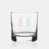 Italië en Italiaanse vlag Groene Personalisatie Whisky Glas (Achterkant)