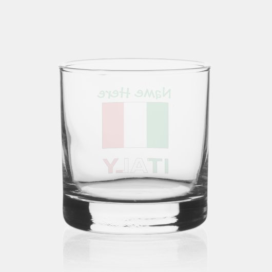 Italië en Italiaanse vlag Groene Personalisatie Whisky Glas (Achterkant)