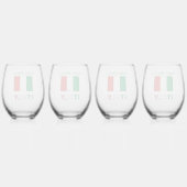 Italië en Italiaanse vlag Groene Personalisatie Wijnglas Zonder Voet (Achterkant)