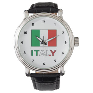 Italië en Italiaanse vlag Horloge