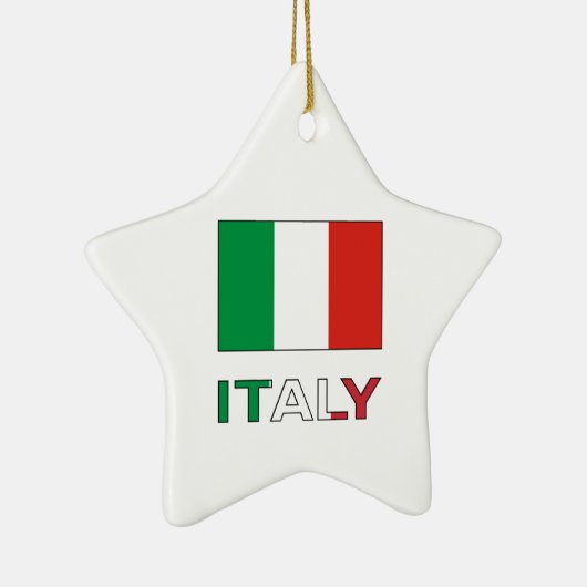 Italië en Italiaanse vlag Keramisch Ornament (Rechts)