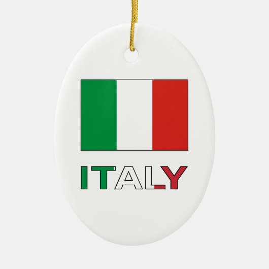 Italië en Italiaanse vlag Keramisch Ornament (Voorkant)