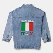 Italië en Italiaanse vlag Witte Personalisatie Denim Jacket (Achterkant)