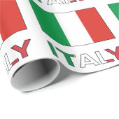 Italië en Italië met vlag Cadeaupapier (Rol Hoek)